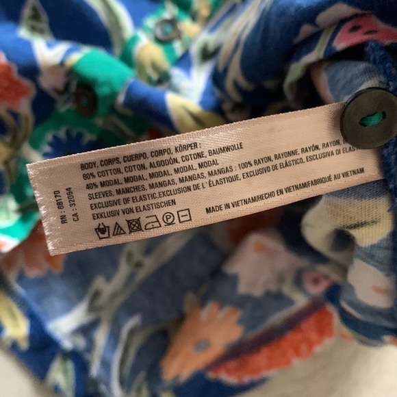 Anthropologie Floreat Floral Button Down Blouse size M oversized Lagenlook - Picture 7 of 12